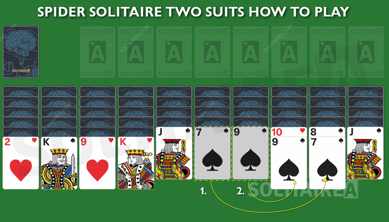 Spider Solitaire two Suits - Pelaaminen
