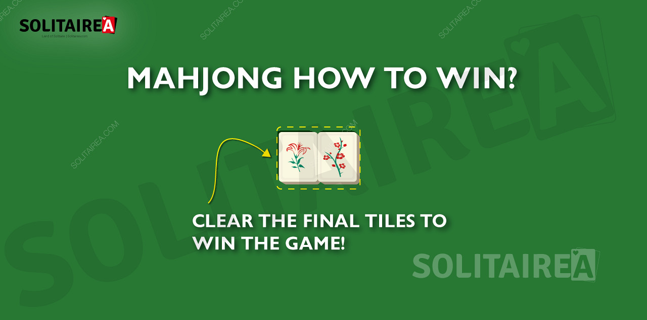 Mahjong-peli on voitettu, kun kaikki laatat on tyhjennetty.