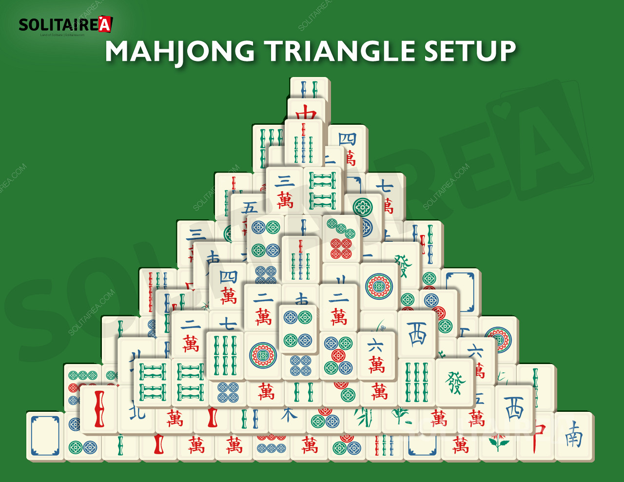Mahjong Triangle - kolmiomainen asettelu